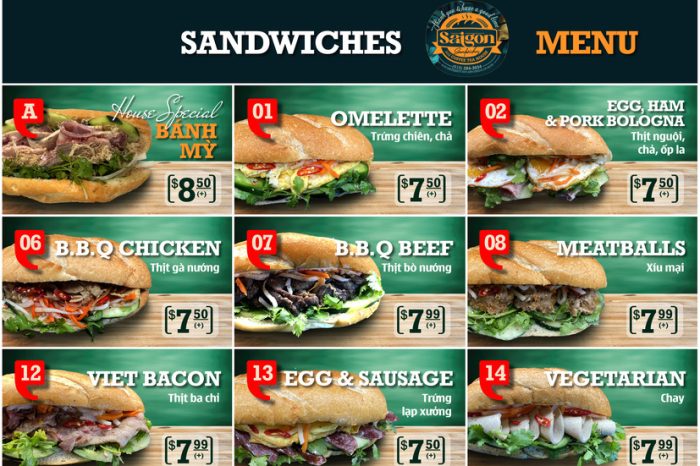 Saigon Sandwiches Menu 03